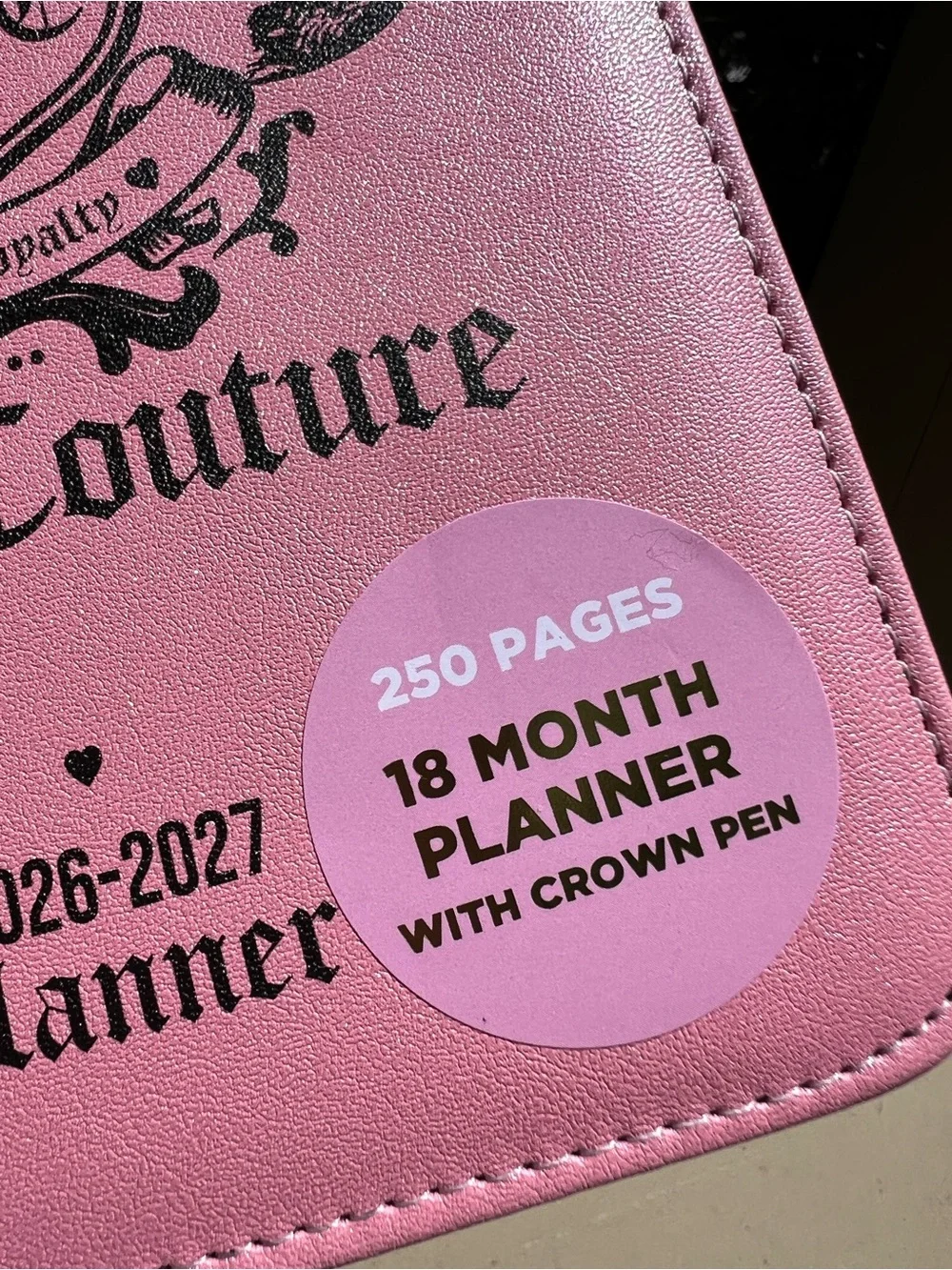 Juicy Couture 18 Month Planner 2026/2027 with Crown Pen